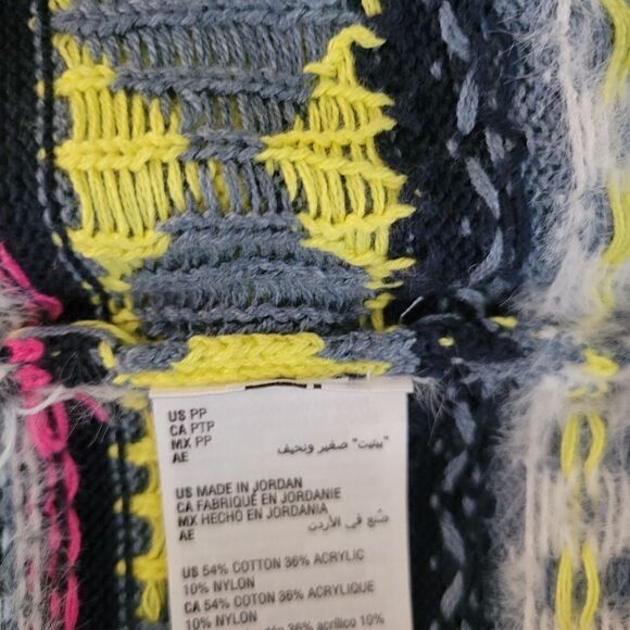 "Style & Co " Woman's long sleeve sweater Size: PP fair Isle Strip/ Indigo NWT - Picture 7 of 8